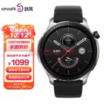 Amazfit 跃我 GTR 4 银翼黑 血压筛查 50米防水 心率血氧 智能运动电话手表男女watch华米科技